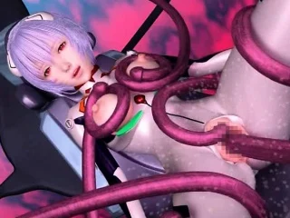 3D Tentacles Fuck Girl in Spacecraft!