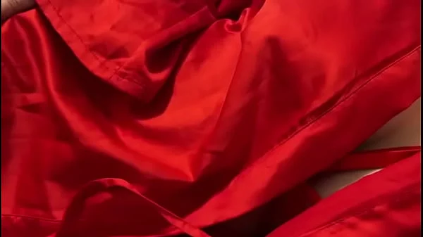 Brunette in sexy red lingerie wants some fun