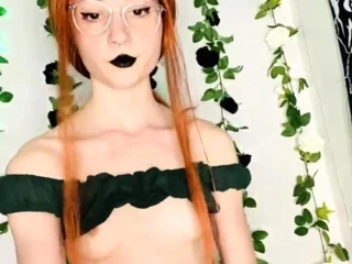 European amateur redhead masturbates on webcam