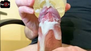 Guy Cumming twice with Fleshlight while Dirty Talking and Moaning – Close up Big Dick Orgasm – 4K