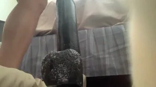 Twink riding Big Black Dildo for the THIRD time!!